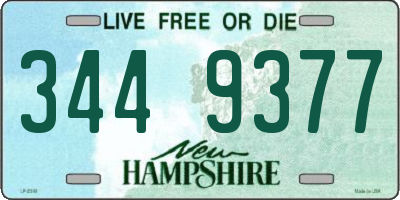 NH license plate 3449377