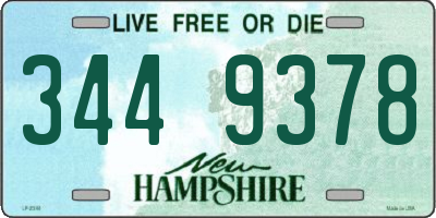 NH license plate 3449378