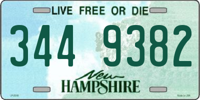 NH license plate 3449382