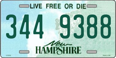 NH license plate 3449388