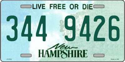 NH license plate 3449426