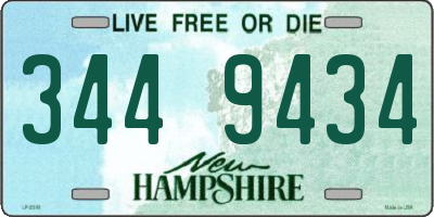NH license plate 3449434