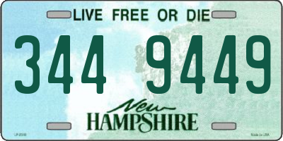 NH license plate 3449449