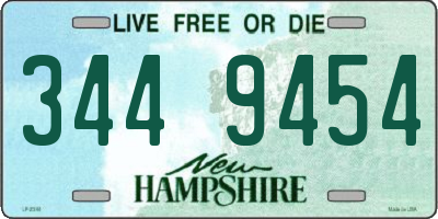 NH license plate 3449454