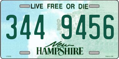 NH license plate 3449456