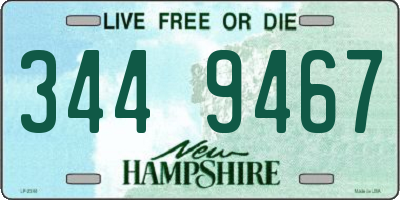NH license plate 3449467