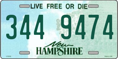 NH license plate 3449474