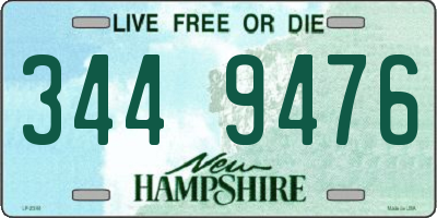 NH license plate 3449476