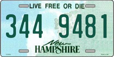 NH license plate 3449481