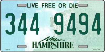 NH license plate 3449494