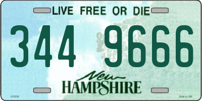 NH license plate 3449666