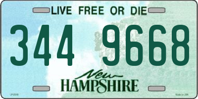 NH license plate 3449668