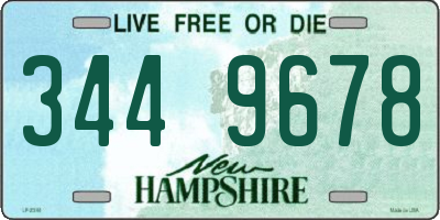 NH license plate 3449678