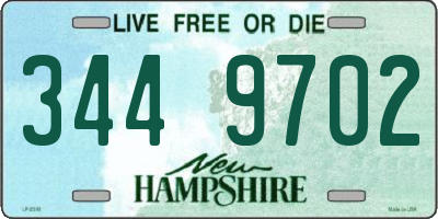NH license plate 3449702