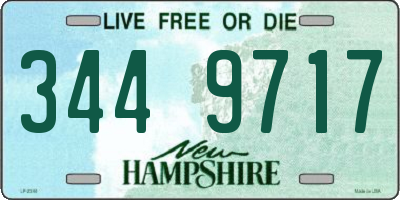 NH license plate 3449717