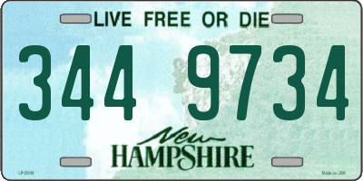 NH license plate 3449734