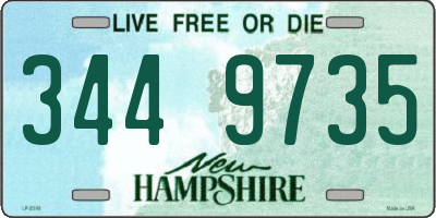 NH license plate 3449735