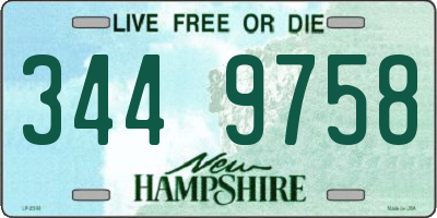 NH license plate 3449758