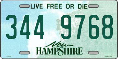 NH license plate 3449768