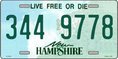 NH license plate 3449778