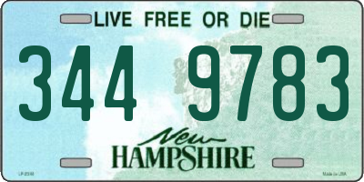 NH license plate 3449783