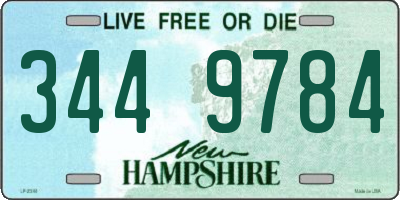 NH license plate 3449784