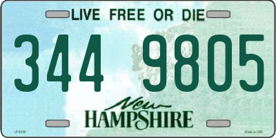 NH license plate 3449805