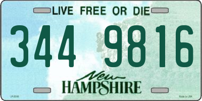 NH license plate 3449816