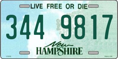 NH license plate 3449817
