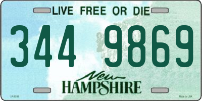 NH license plate 3449869