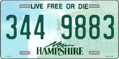NH license plate 3449883