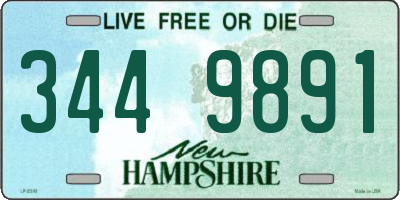 NH license plate 3449891