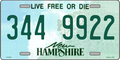 NH license plate 3449922