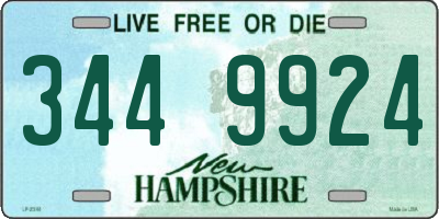 NH license plate 3449924