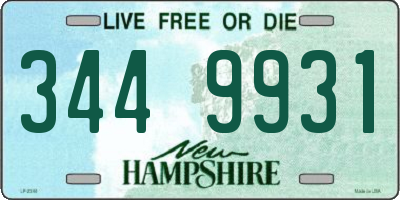 NH license plate 3449931
