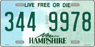 NH license plate 3449978