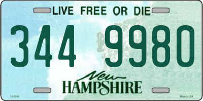 NH license plate 3449980