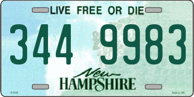 NH license plate 3449983