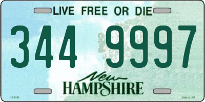 NH license plate 3449997