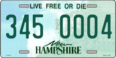 NH license plate 3450004