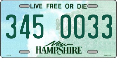 NH license plate 3450033