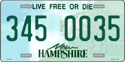 NH license plate 3450035