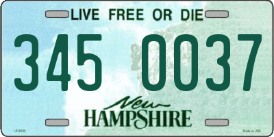 NH license plate 3450037