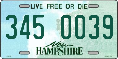 NH license plate 3450039