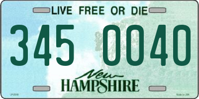 NH license plate 3450040