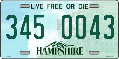 NH license plate 3450043