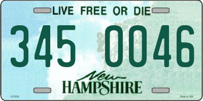 NH license plate 3450046