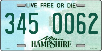 NH license plate 3450062
