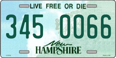 NH license plate 3450066
