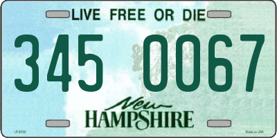 NH license plate 3450067